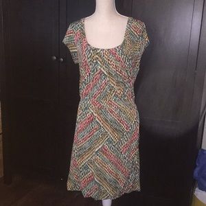Nine West multicolor scoop neck knit dress Large